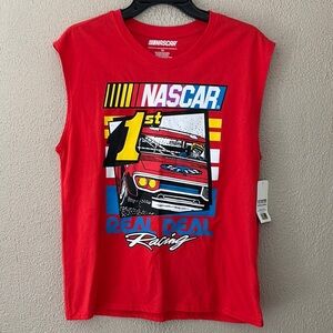 Boys NASCAR Racing Muscle Tee Cut Off TShirt Top, Red, 18
